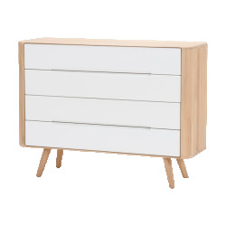 Gazzda Ena drawer 120 4 drawers houten ladekast whitewash 120 x 90 cm