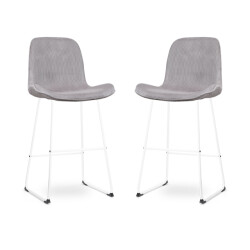 Nolon Nino-fé barkruk rib warm wit onderstel 75 cm set van 2