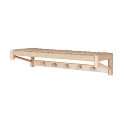 Artichok Loek houten kapstok met geweven plank 78 x 31 cm