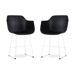 Nolon Nino-puk barkruk wit onderstel 65 cm set van 2