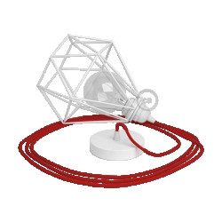 Creative Cables Hanglamp diamond cage te lampenkap rood koordset