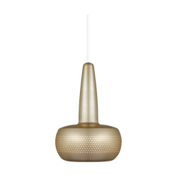 Umage Clava hanglamp brushed brass met koordset wit Ø 21,5 cm