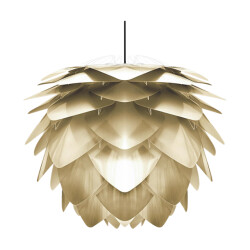 Umage Silvia medium hanglamp brushed brass met koordset zwart Ø 50 cm