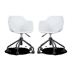 Nolon Nout-puk bureaustoel zwart onderstel set van 2