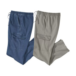 Atlas For Men Heren elastische taille casual jeans (set van 2)