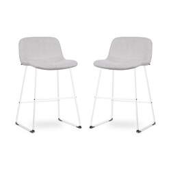 Nolon Nino-mats barkruk wit onderstel 65 cm set van 2