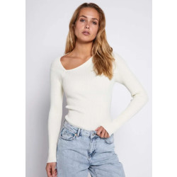 Norr Sherry knit top off white -