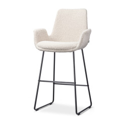 Nolon Nino-eef barkruk bouclé zwart onderstel 65 cm