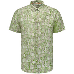 No Excess Overhemd korte mouw met print allover green