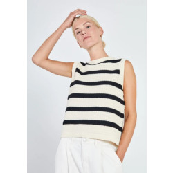 Norr Stilla blocking knit tank black stripe -