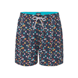 Happy Shorts Heren zwemshort geometrische print donker