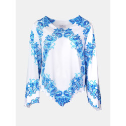 Mucho Gusto Blouse genua white with blue paisley