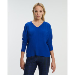 Paz Torras Jersey tricot col azul