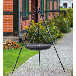 CookKing 180 cm tripod with 70 cm natural steel wok
