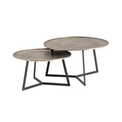 Nijwie Interlagos salontafel set van 2, raw nickel black patina