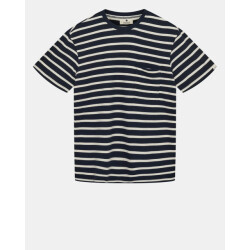 Anerkjendt Akkikki s/s stripe tee gots 901540 dark navy