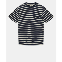 Anerkjendt Akkikki s/s stripe tee gots 901540 dark navy