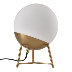 House Nordic Chelsea table lamp lamp in ball shaped white glass and brass socket, 150 cm fabric cord 150 cm fabric cord bulb: e27/40w