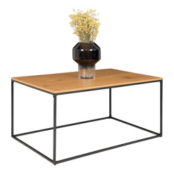 House Nordic Vita coffee table coffee table with black frame and oak look top 90x60x45 cm