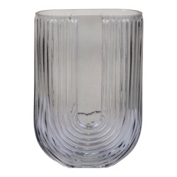 House Nordic Vase vase u-shape in smoked glass 13x6x19 cm