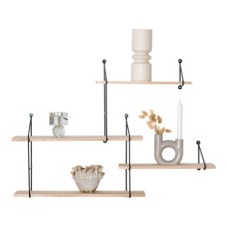 House Nordic Harlem hylde shelf with black frame and 4 natural wood shelves