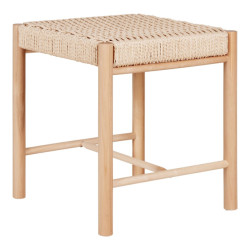 House Nordic Abano stool stool in poplar with natural wicker seat, natural