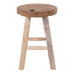 House Nordic Badia teak stool stool in teak with 4 legs
