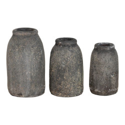House Nordic Velas terracotta decoration vases 3 vases in antique dark grey