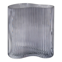 House Nordic Vase vase in smoked glass with organic shape 12x19x20 cm