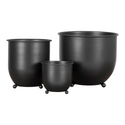 House Nordic Nova flower pots 3 flower pots in black metal