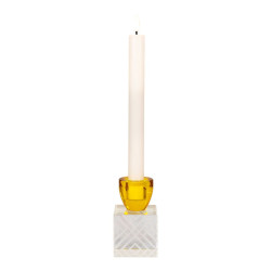 House Nordic Candle holder candle holder in amber/clear glass 6x6x10 cm