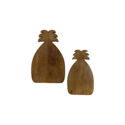 HSM Collection Snijplank ananas naturel mangohout set van 2