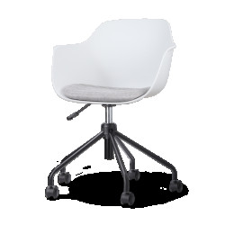 Nolon Nout-liz bureaustoel met lichtgrijs zitkussen zwart onderstel