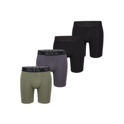 Phil & Co Boxershorts heren met lange pijpen boxer briefs 4-pack groen / zwart