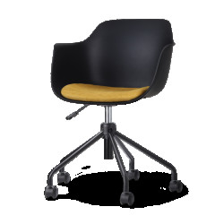 Nolon Nout-liz bureaustoel met okergeel zitkussen onderstel