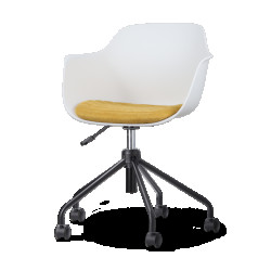 Nolon Nout-liz bureaustoel met okergeel zitkussen zwart onderstel