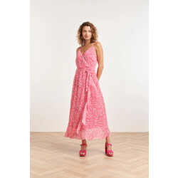 Smashed Lemon 24300 maxi zomerjurk met roze animal print