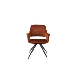 Livingfurn eetkamerstoel capp rust velvet stof 61x61x83,5 2 stuks