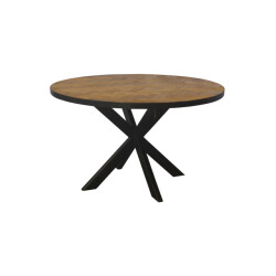 Livingfurn eetkamertafel accent round teak hout 130 cm -