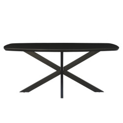 Livingfurn eetkamertafel jesper danish oval black 180cm mangohout / gecoat staal
