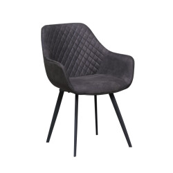 Livingfurn eetkamerstoel luca antraciet stof 60x50x85