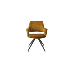 Livingfurn eetkamerstoel capp oker stof 61x61x83,5 2 stuks