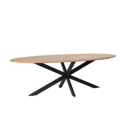 Livingfurn ovale eetkamertafel acasia hout 210 cm -