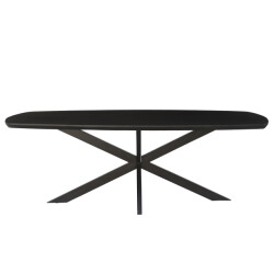 Livingfurn eetkamertafel jesper danish oval black 210cm mangohout / gecoat staal