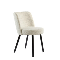 Light & Living eetkamerstoel 56x47x79 cm eckley bouclé crème-zwart