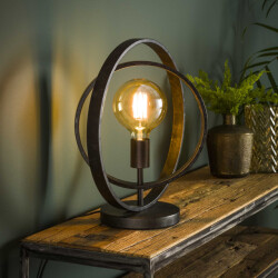 Hoyz Hoyz tafellamp industrieel draaiende tafellamp van metaal vintage zwart
