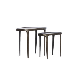 Light & Living bijzettafel s/2 55x25,5x44+70x33x53 cm arica donker