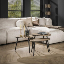 Hoyz Hoyz salontafel metallic antiek set van 3