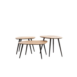 Light & Living salontafel s/3 max 62x42x38 cm viejo hout naturel+zwart