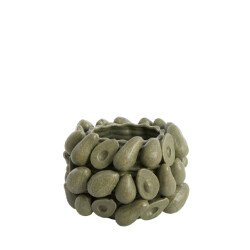 Light & Living vaas deco Ø31,5x23 cm avocado keramiek olijf
